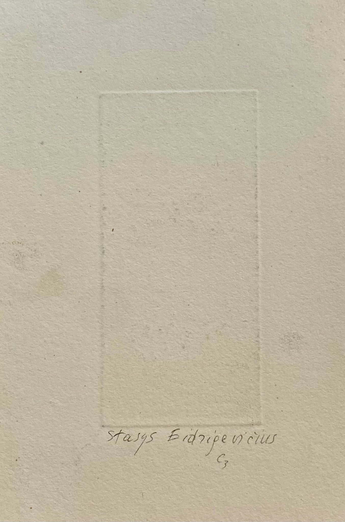 Stasys Eidrigevičius | Ex Libris Masja-Mira van der Zee, 1980 | Ofort, 9x4,4 (22x17)