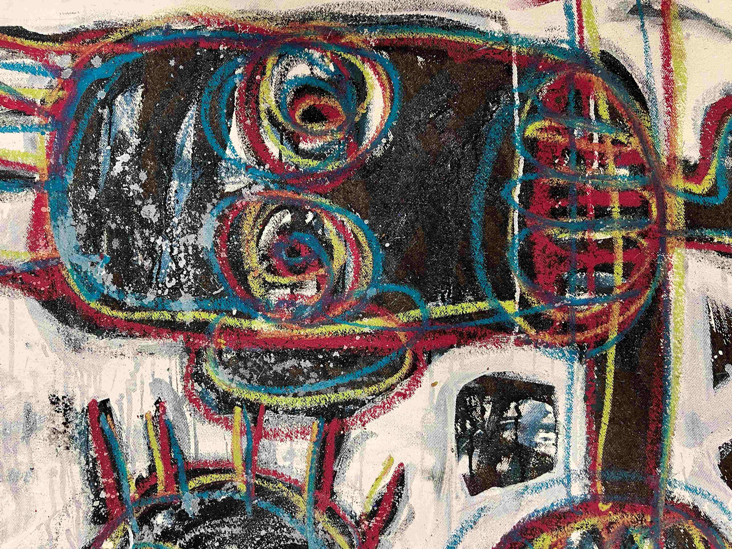 Aboudia | Spectacle Watchers, 2016 | Akrilas, aliejus, mišri technika, drobė, 110,5 x 128,5