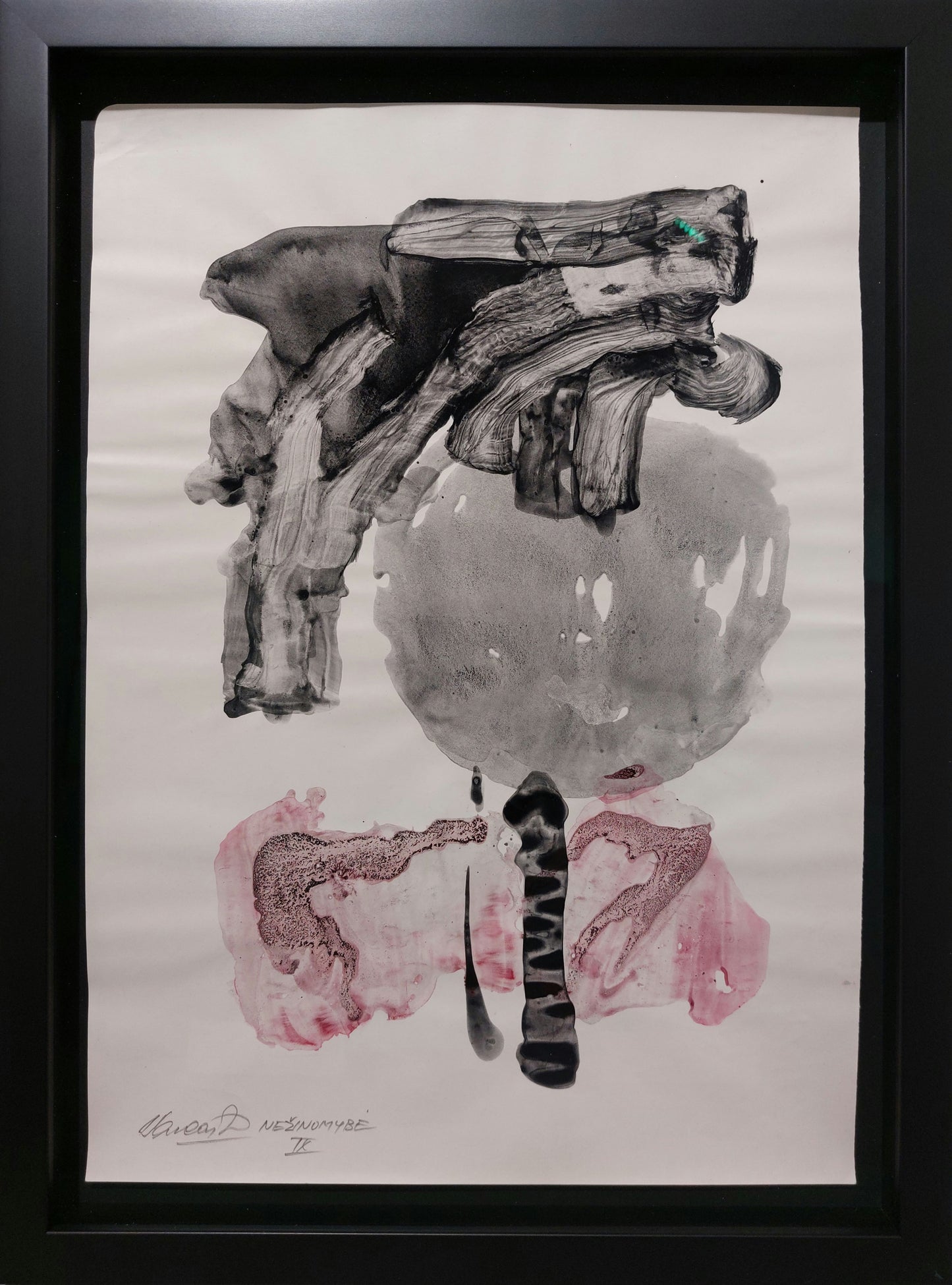 Adolfas Vaičaitis | Iš ciklo Nežinomybė IX, XX a. 7-8 deš. | Tušas, akvarėlė, pop., 42x30 (48x35,5)