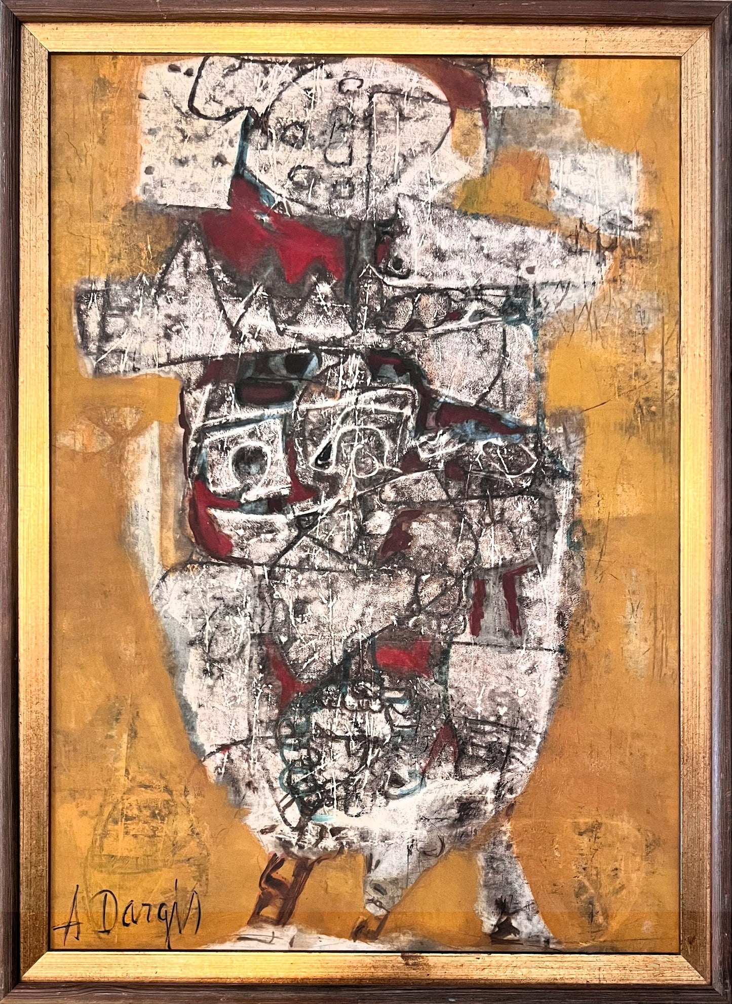 Alfonsas Dargis | Kompozicija | Mišri technika, drobė ant medžio plokštės, 49x35 (54x39,5)