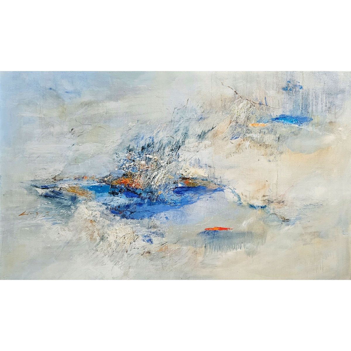 Vytenis Lingys | Sky in the Mists of the Lake, 2024 | Oil on canvas, 95x150