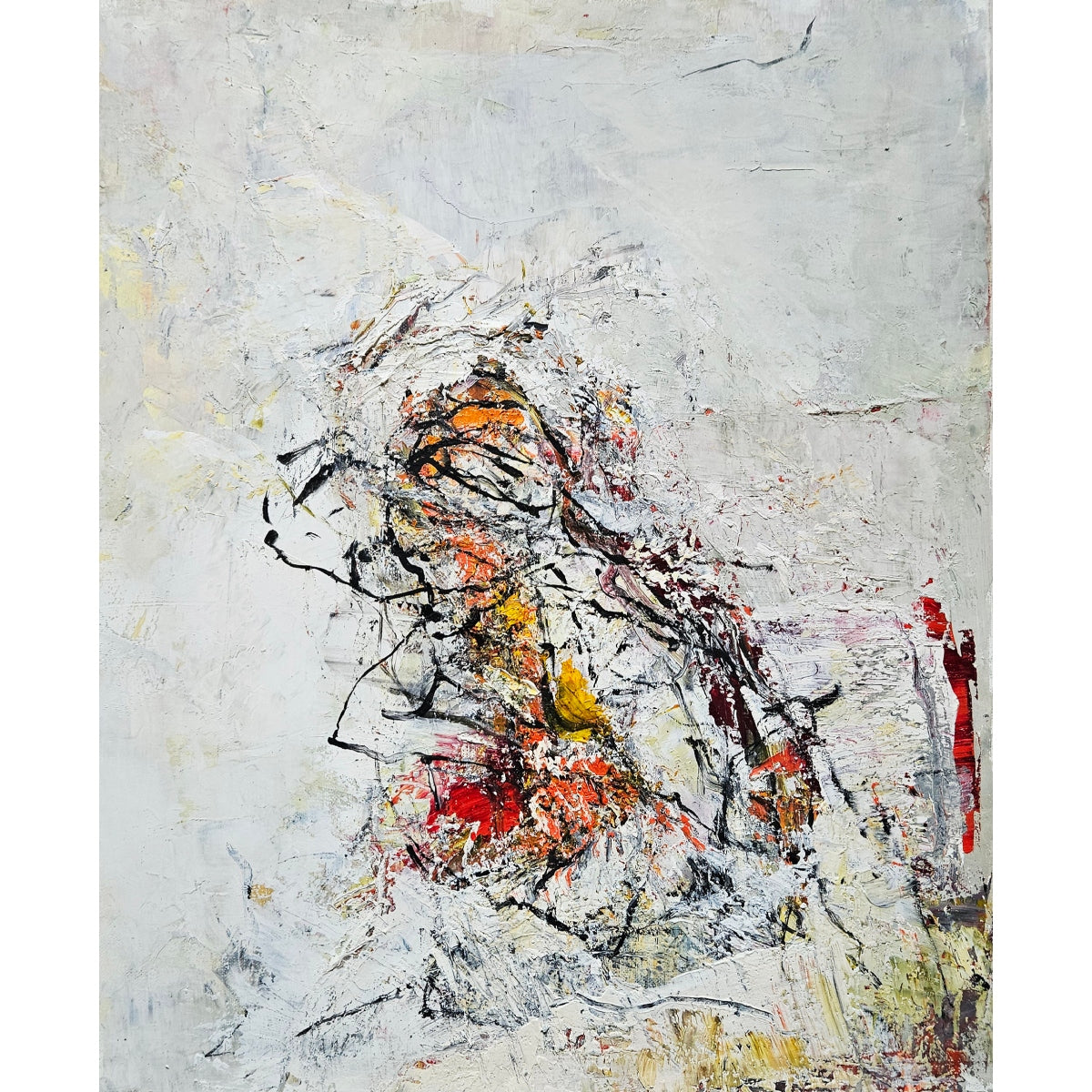 Vytenis Lingys | Moteris raudoname krėsle, 2020 | Drobė, aliejus, 55x45