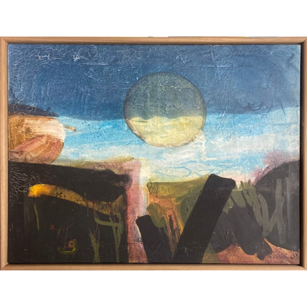 Eva Kubbos | Sun and Earth Nr. 2, 1968 | Oil on canvas, 91x122 (97x127)