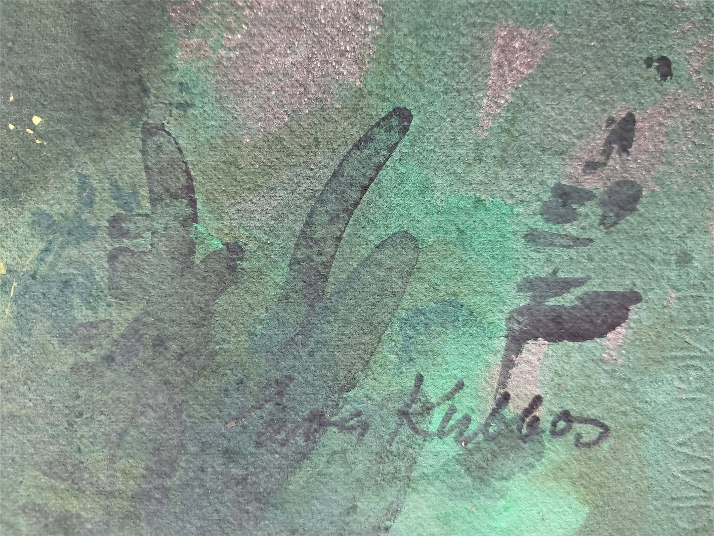 Eva Kubbos | Mountain Nocturne | Watercolor, gouache, paper, 76x56 (98x77)