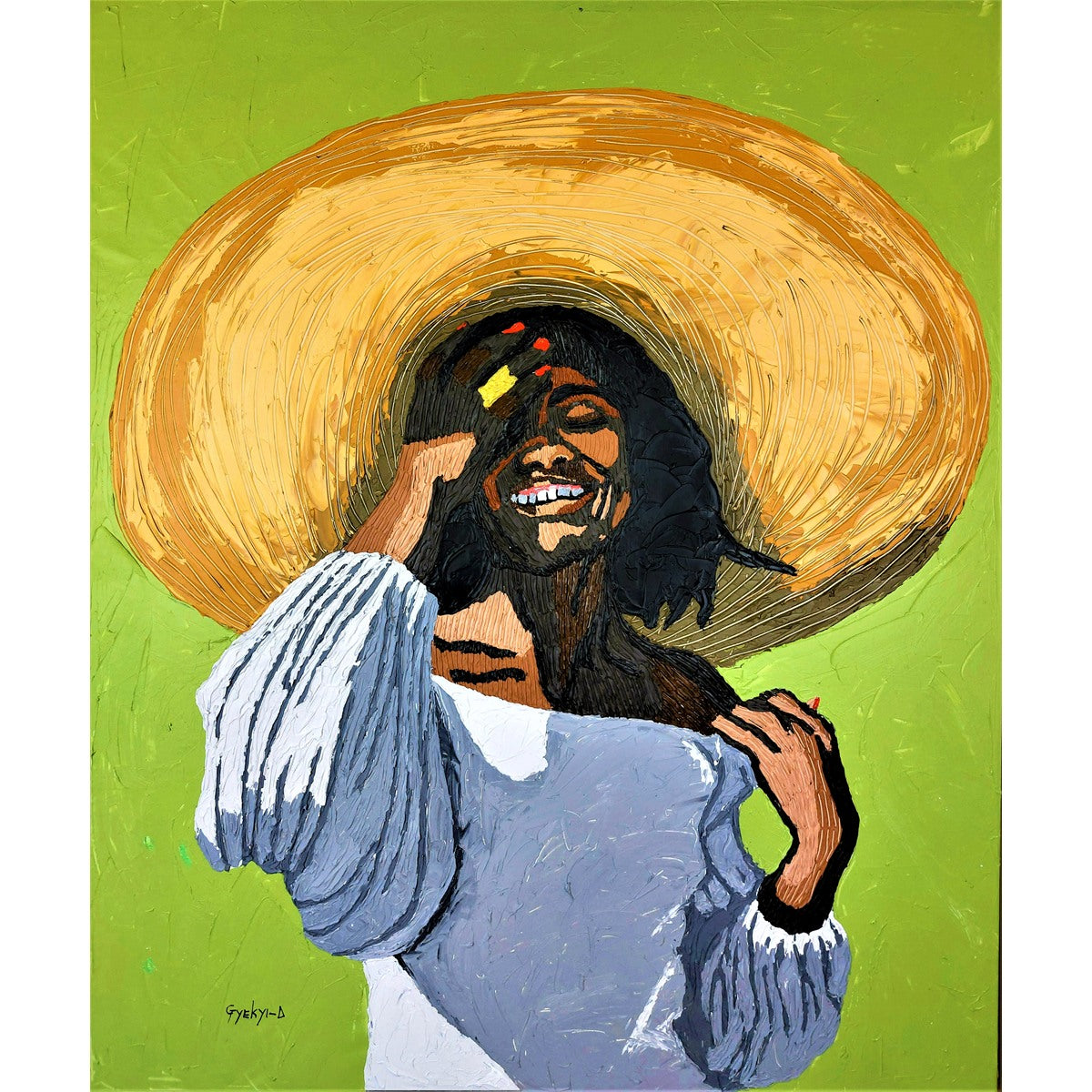 Daniel Gyekyi Gyan (Gana) | The Light of Joy, 2023 | Drobė, akrilas, 152×126