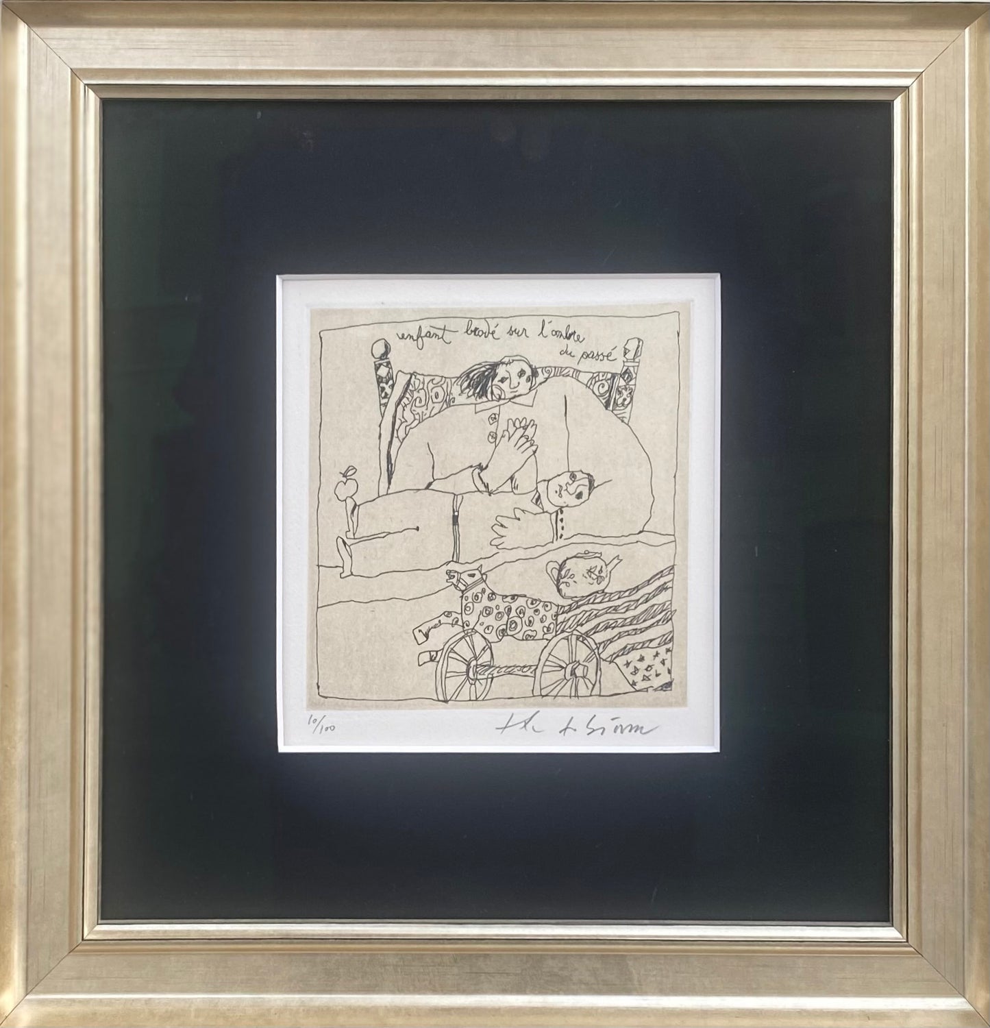 Theo Tobiasse | Enfant brodé sur l'aube du passé iš rinkinio Gouttes d'ombre sur la peau des Jours, 1988 | Ofortas, 10/100, 15x15 (40x40)