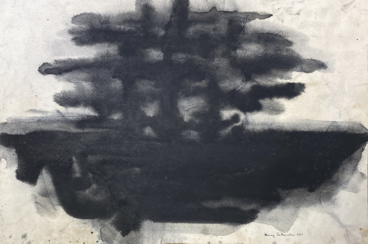 Henry Šalkauskas | Composition, 1961 | Watercolor, gouache, paper, 38x56 (53x72)