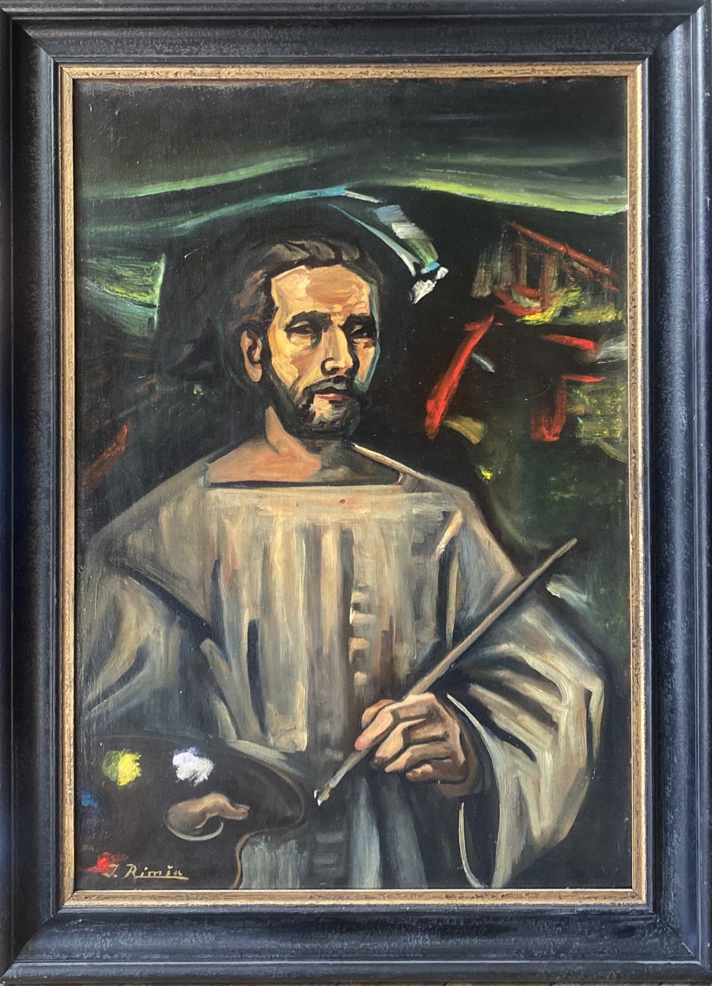 Jonas Rimša | Selfportret, a. 1961 | Oil on canvas, 77x53 (90x66)