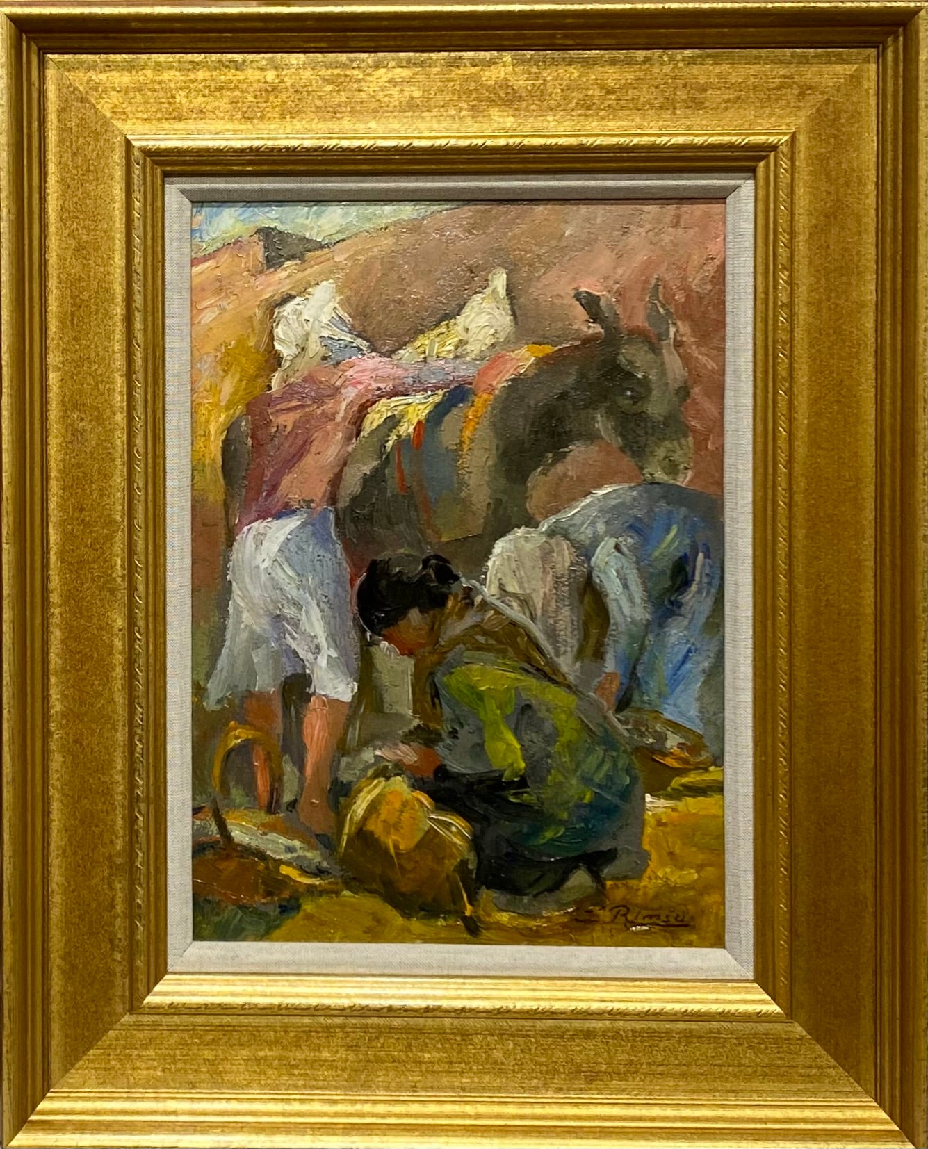 Jonas Rimša | Indėnės | Aliejus, kartonas, 32x22 (48x39)
