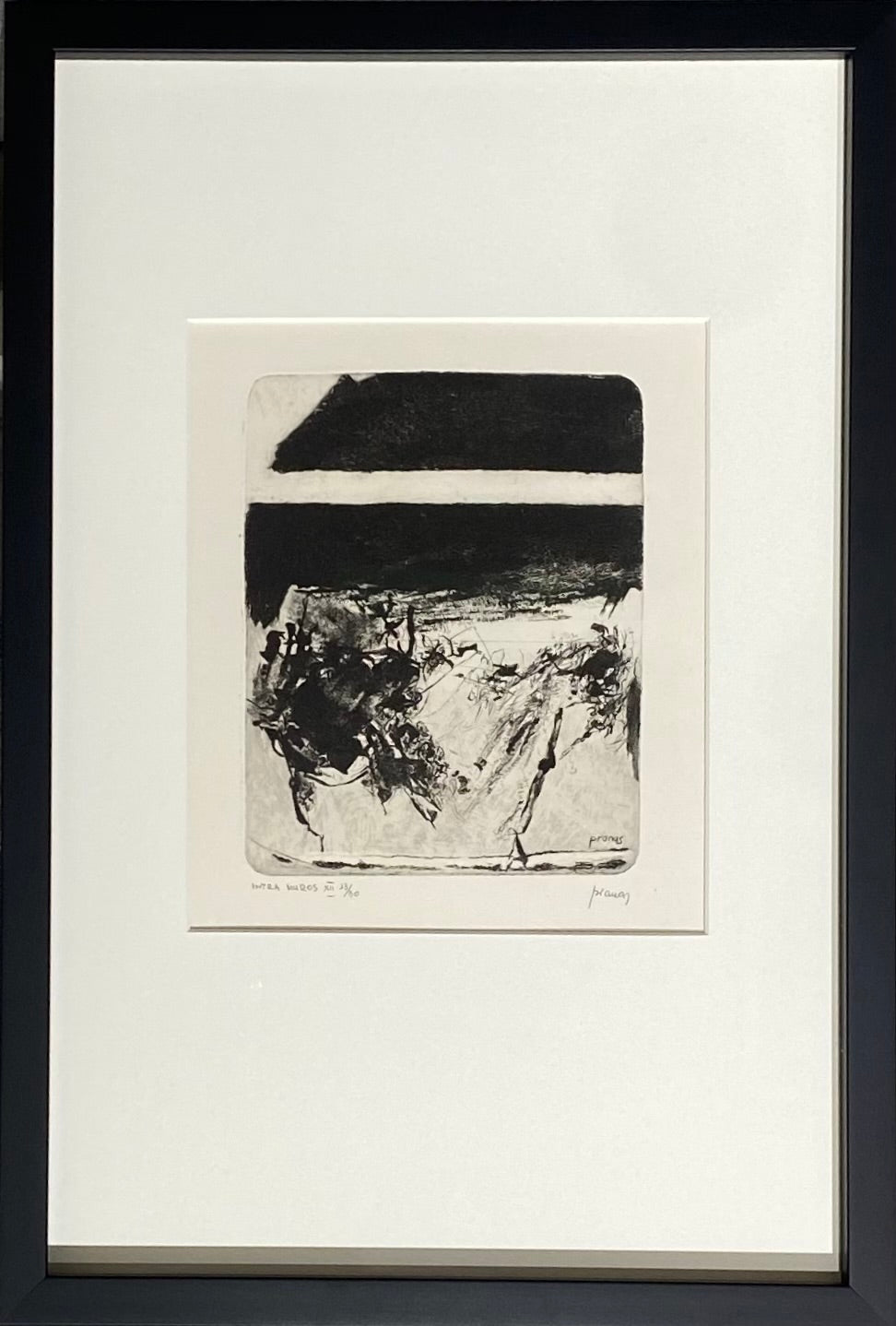 Pranas Gailius | Intra Muras XII, 1965 | Vario raižinys, sausa adata, kalinėjimas, popierius, 20,5x16,5 (53x36)