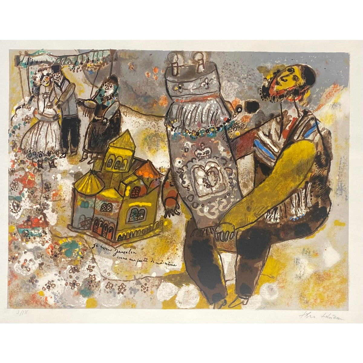 Theo Tobiasse | Je ressens Jerusalem comme une partie de moi-même, 1968 | Lithograph on Arches paper, 45.5x60