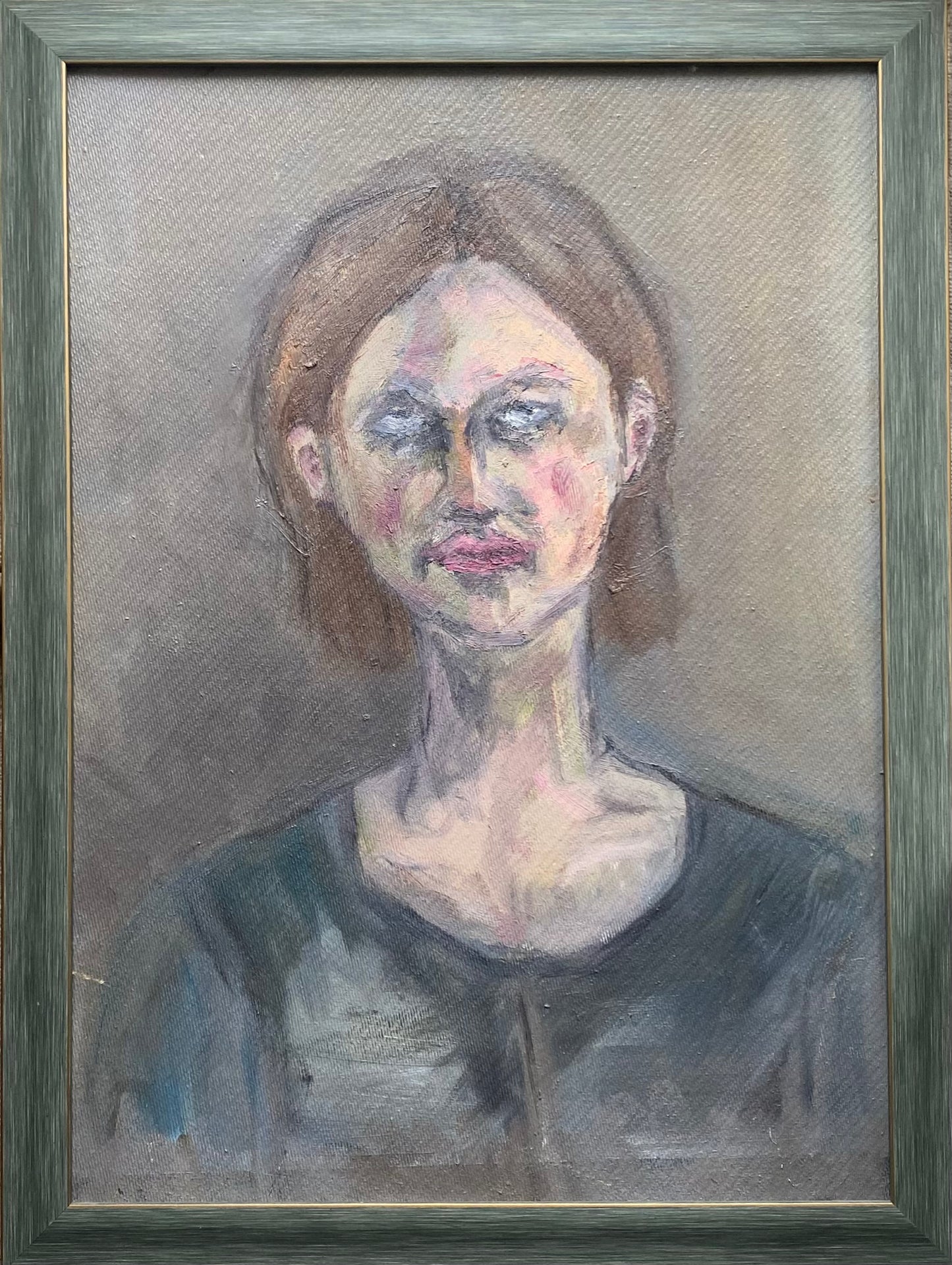 Aurelija Bulaukaitė | Autoportretas, 2018 | Aliejus, kartonas, 61,7x44,7 (67x50)