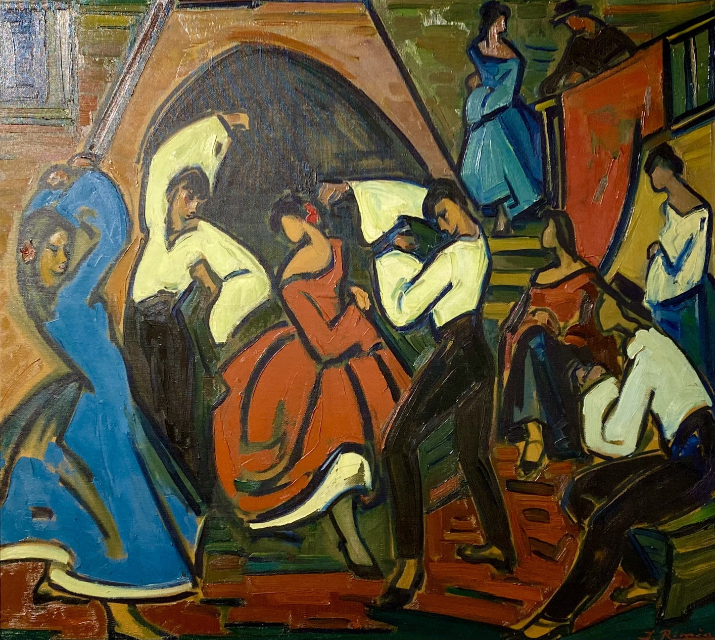 Jonas Rimša | Flamenko | Aliejus, drobė, 83x92 (102x110)