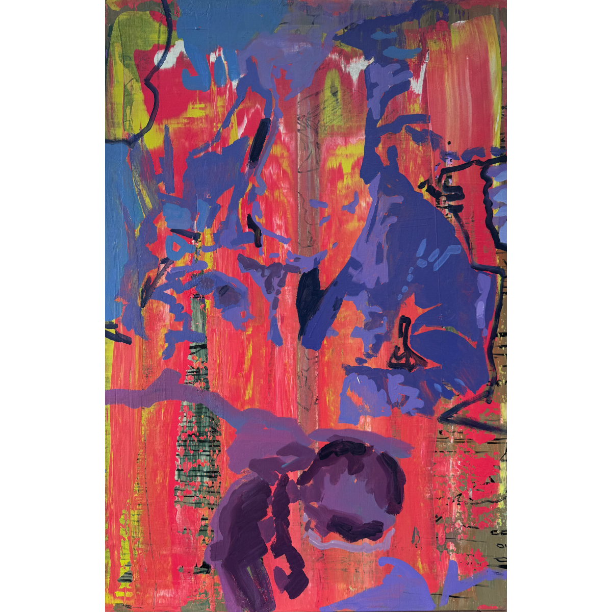 Linas Kaziulionis | Association Admission Test, 2024 | Acrylic and spray paint on canvas, 120x80