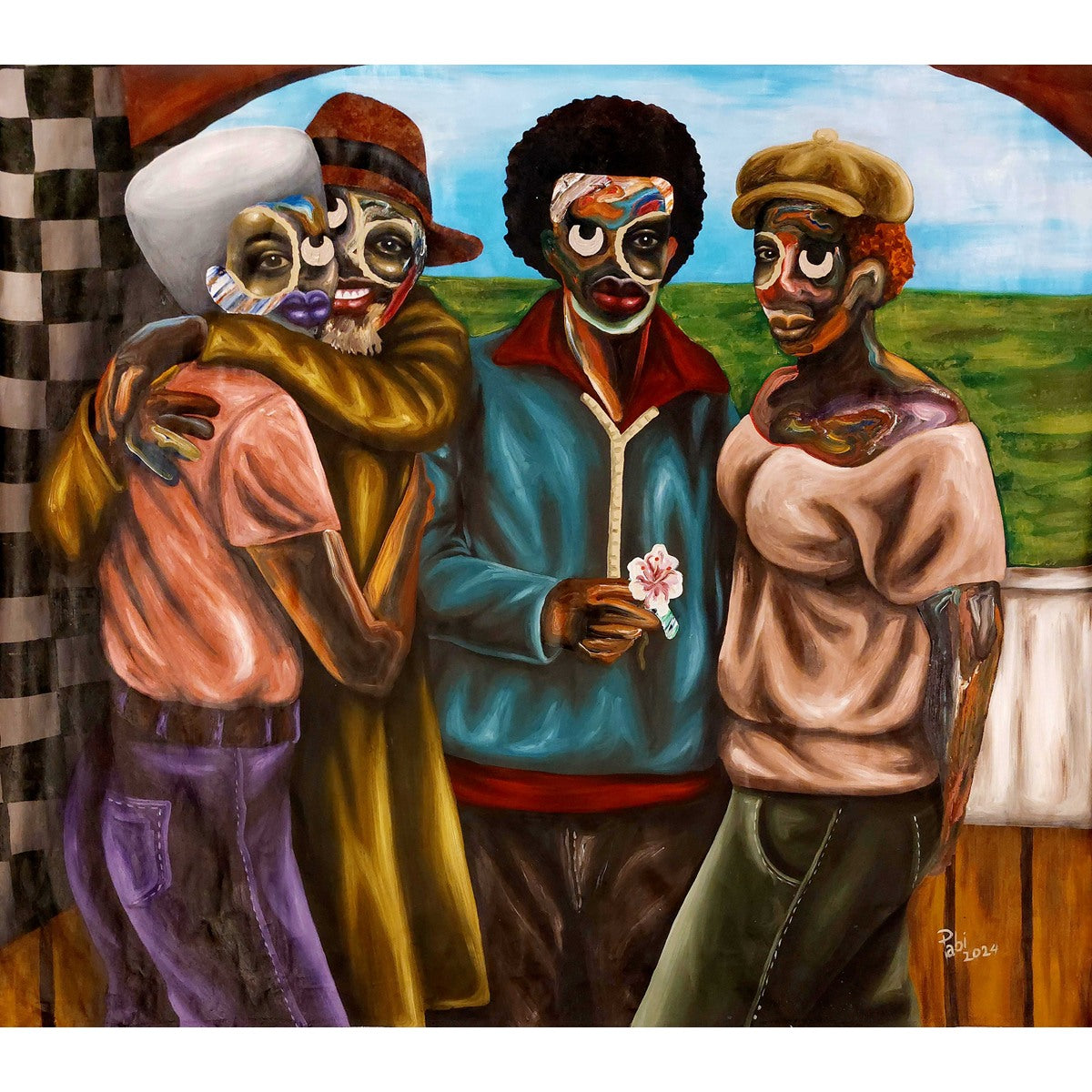PABI DANIEL (Gana) | Keturiese, 2024 | Akrilas, drobė, 168x195