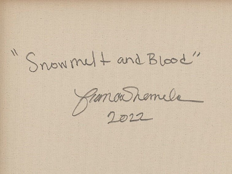 Bianca Nemelc (JAV) | Snowmelt and Blood, 2022 | Akrilas, drobė, 127,5x127,5