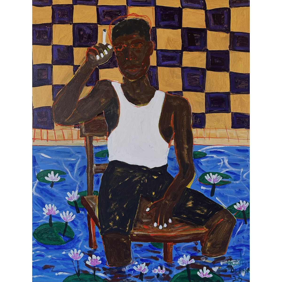 ALPHA ODH (Kenija) | Level rising, 2023 | Akrilas, drobė, 100x80