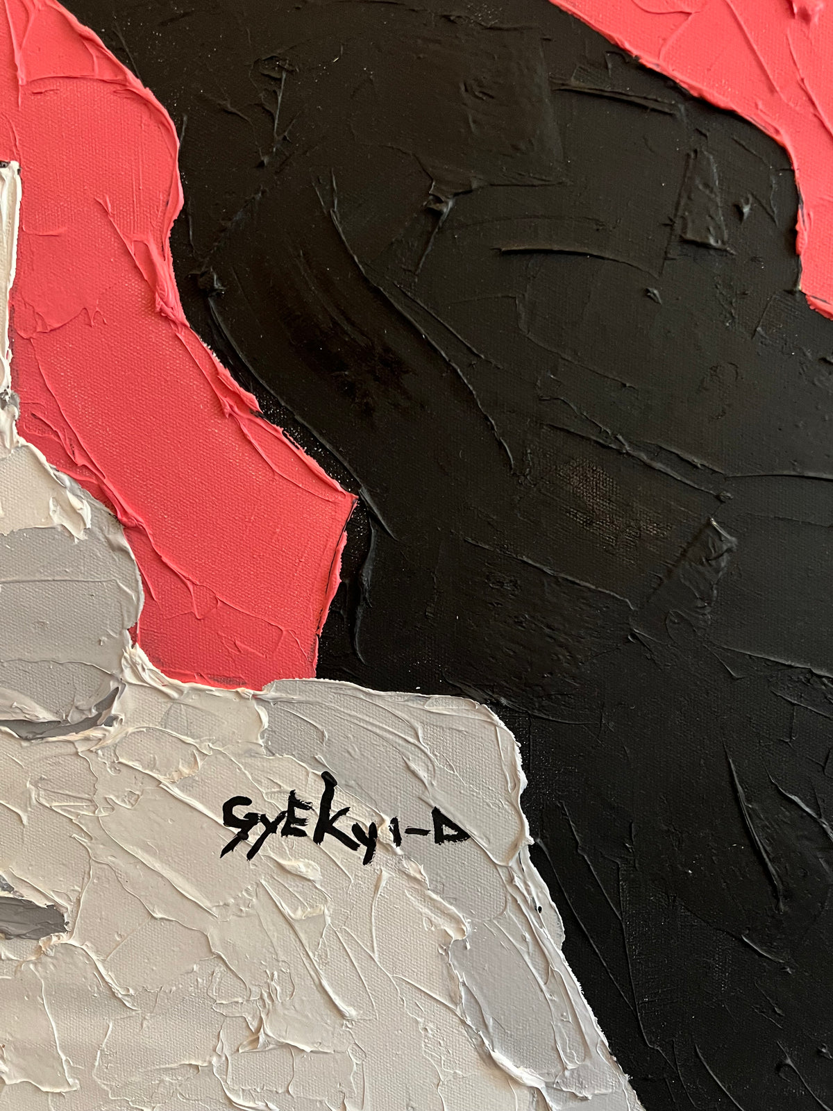 Daniel Gyekyi Gyan (Ghana) | Fusion Lady, 2023 | Acrylic and modeling paste on canvas, 127×127 (130x130) (Copy)