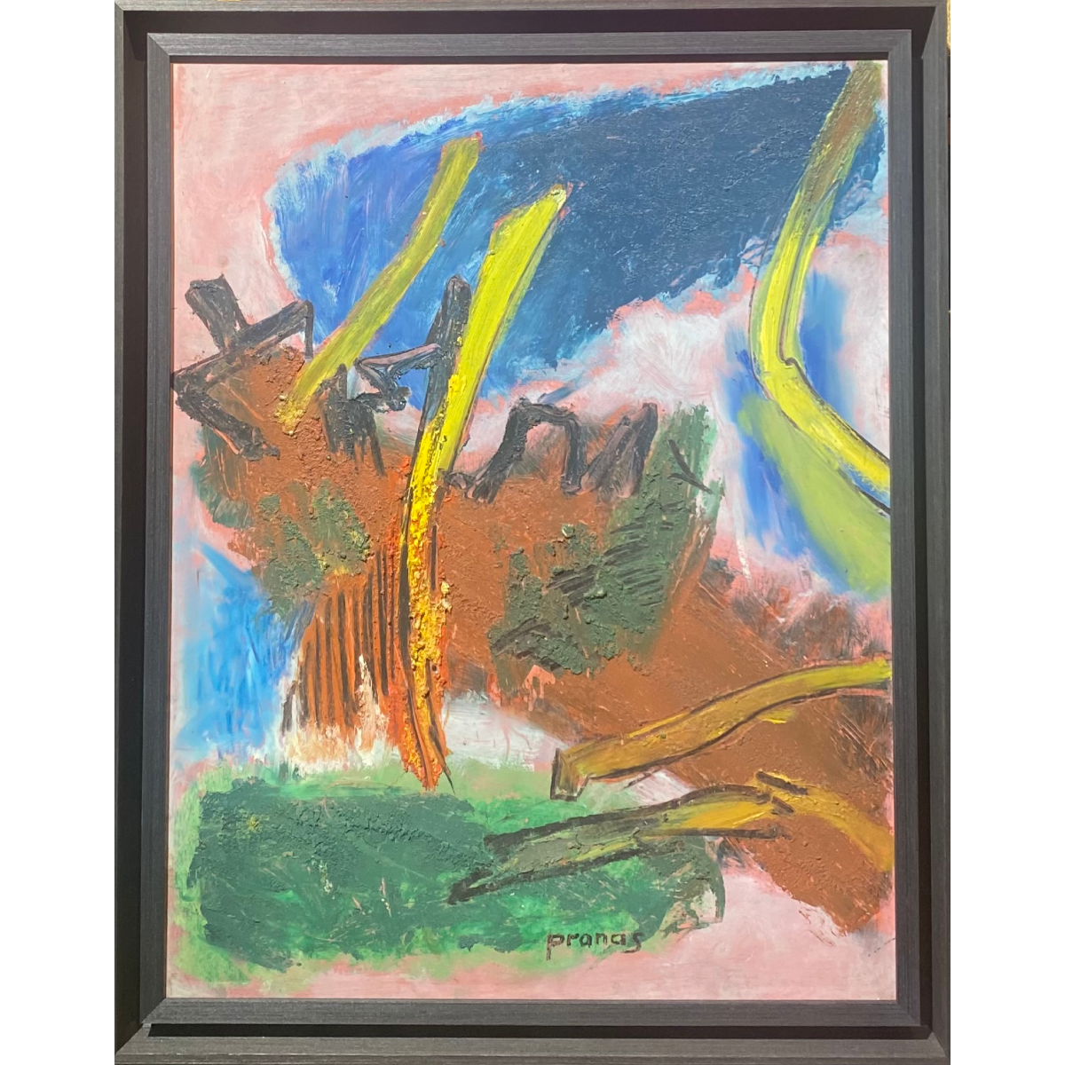 Pranas Gailius | š ciklo Jautrūs paviršiai, d'Arvay miesto serija - SURFACE EMUE, 1965-1977 | Aliejus popierius medis, 66x51 (72x57)