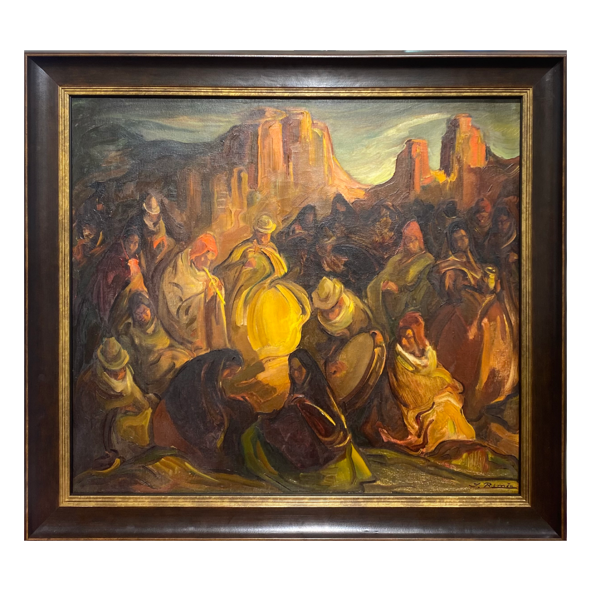 Jonas Rimša | Indėnų šventė, 1949 | Aliejus, drobė, 80x90 (96x106)