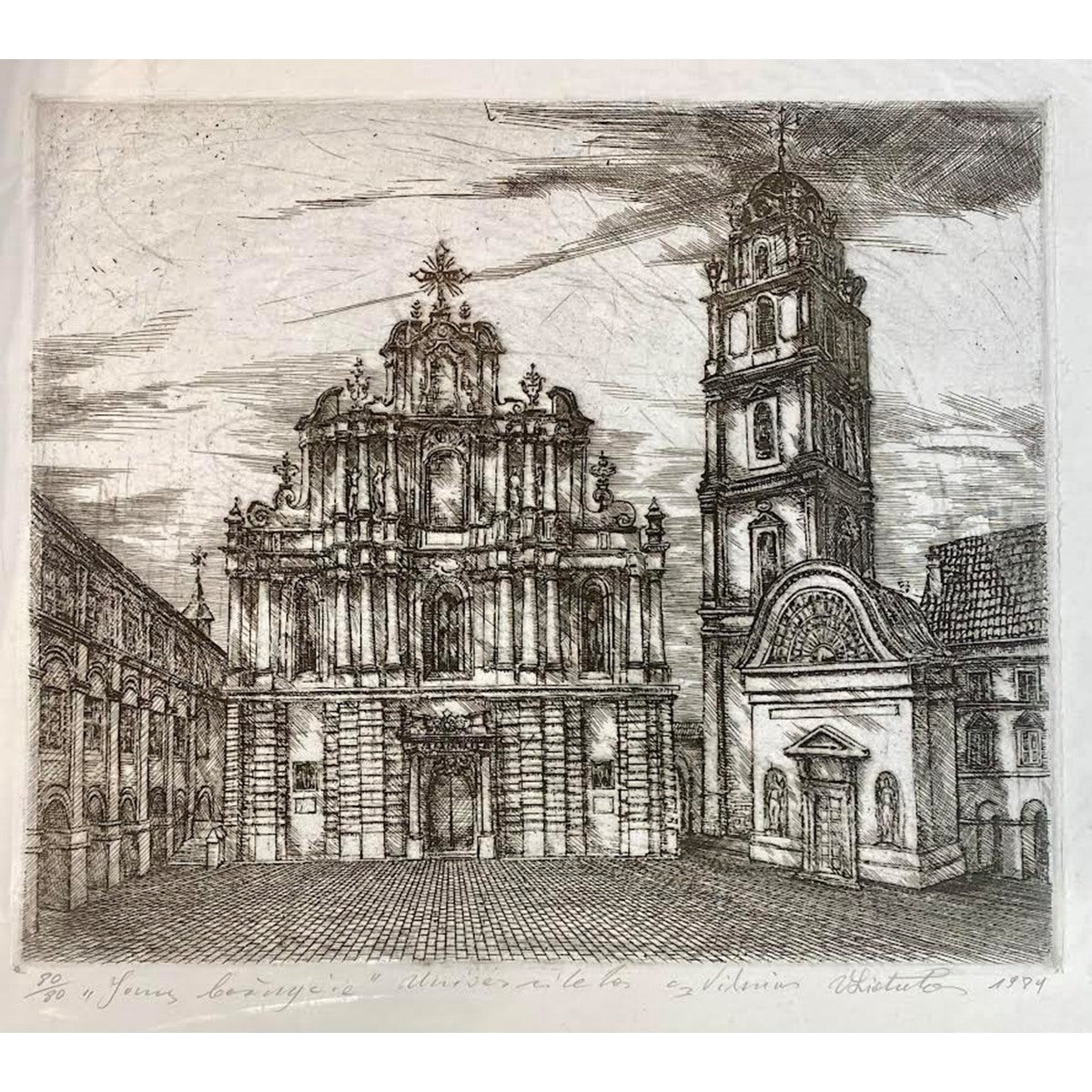 Vladas Liatukas | St. John's Church, University, 1984 | Etching, 80/80, 26.5x31