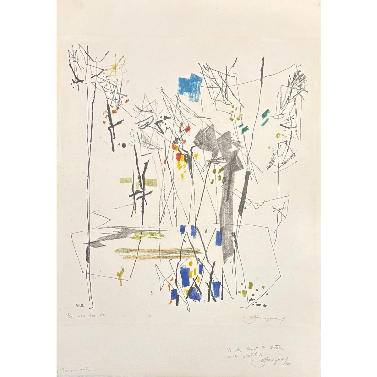 Vytautas Kazimieras Jonynas | Rudens simfonija, 1954 | Litografija, popierius, 39x35