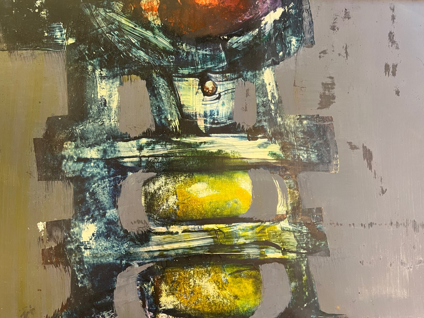 Alfonsas Dargis | Kompozicija, 1965 | Guašas, sintetinis popierius, 68x55 (78x65)