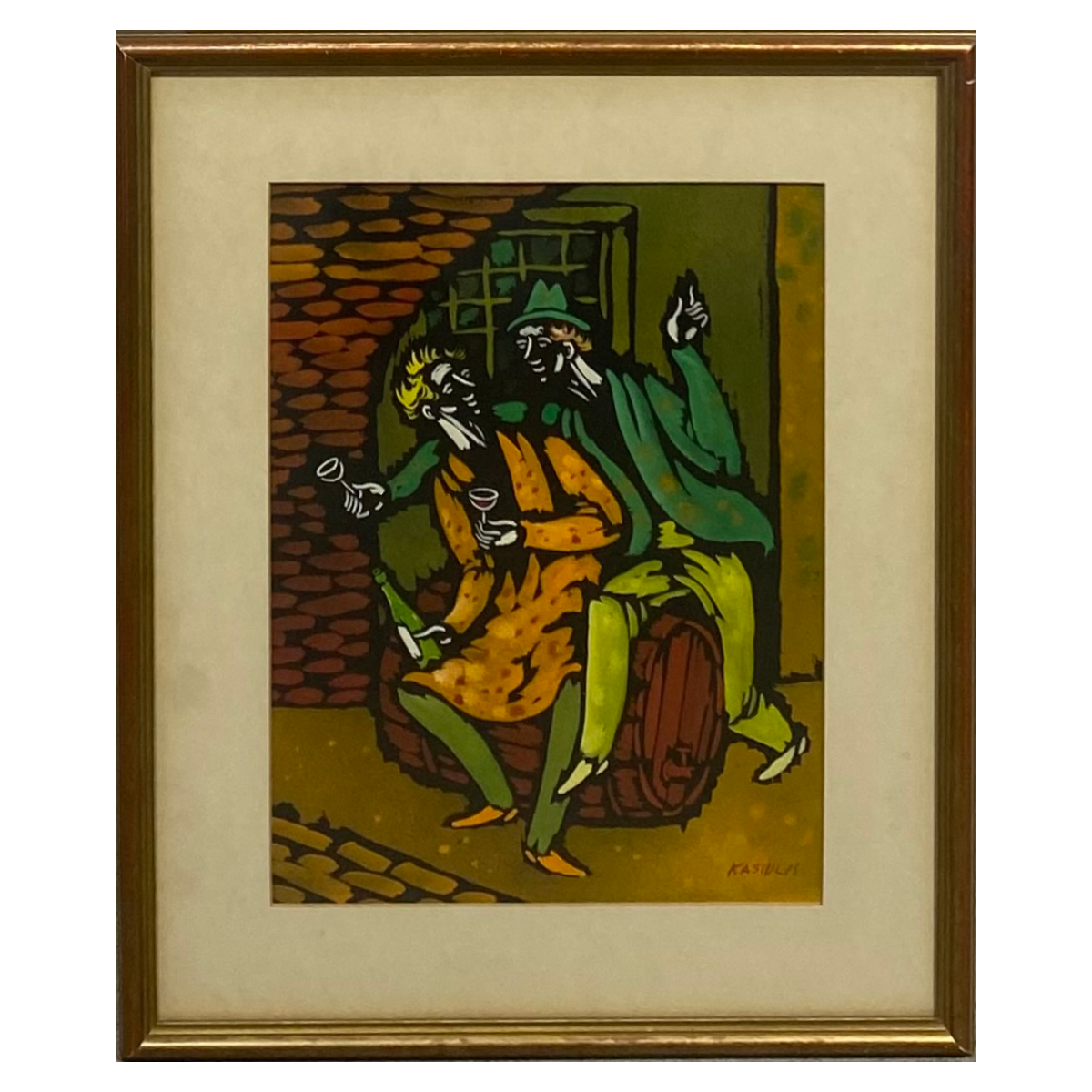 Vytautas Kasiulis | Linksmybės | Pastelė, popierius, 32,5x25 (45x37)