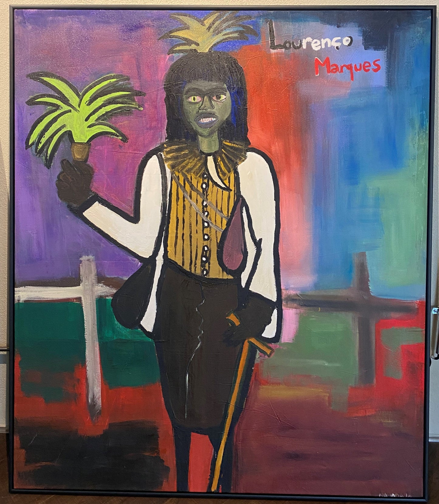 Cassi Namoda (Mozambikas) | Medicine Man on a Visit to Lourenço Marques, 2018 | Aliejus, akrilas, drobė, 137x117