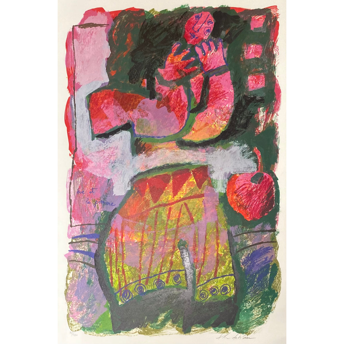Theo Tobiasse | Eve and the Apple, a. 1980 | Lithograph, 91x60