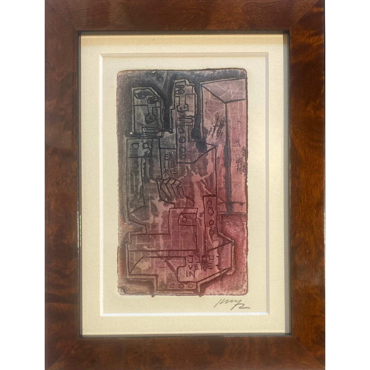 Vincas Kisarauskas | Ekslibris J. Souverein, 1972 | Ofortas, 12x7 (20x15 )