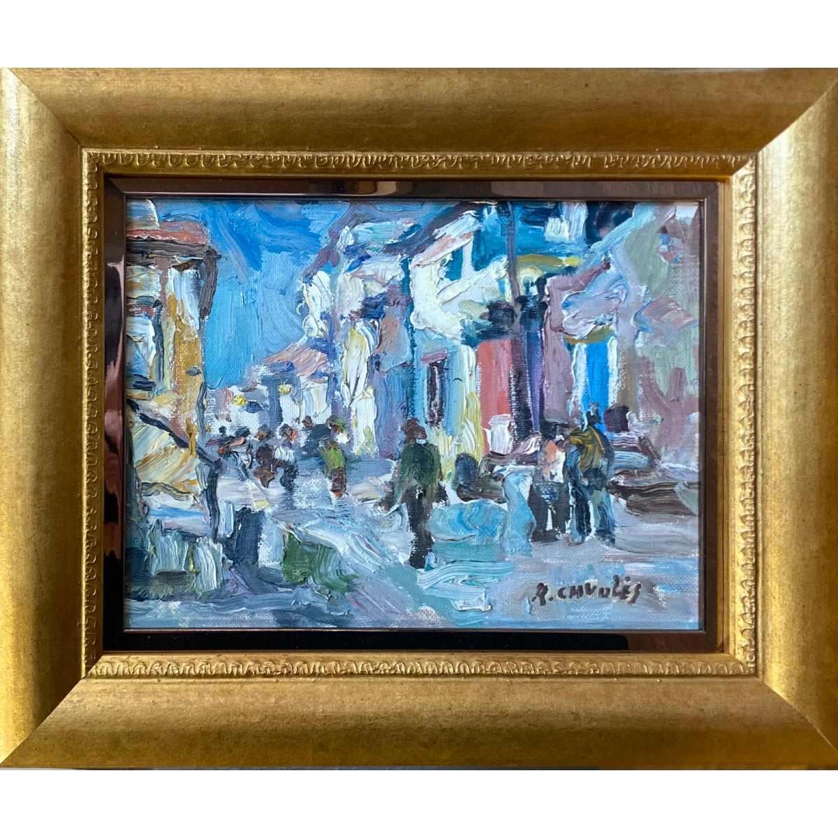 Rafael Chwoles | Passers-by in the Street | Oil on cardboard, 19.5x25.5 (29x35)