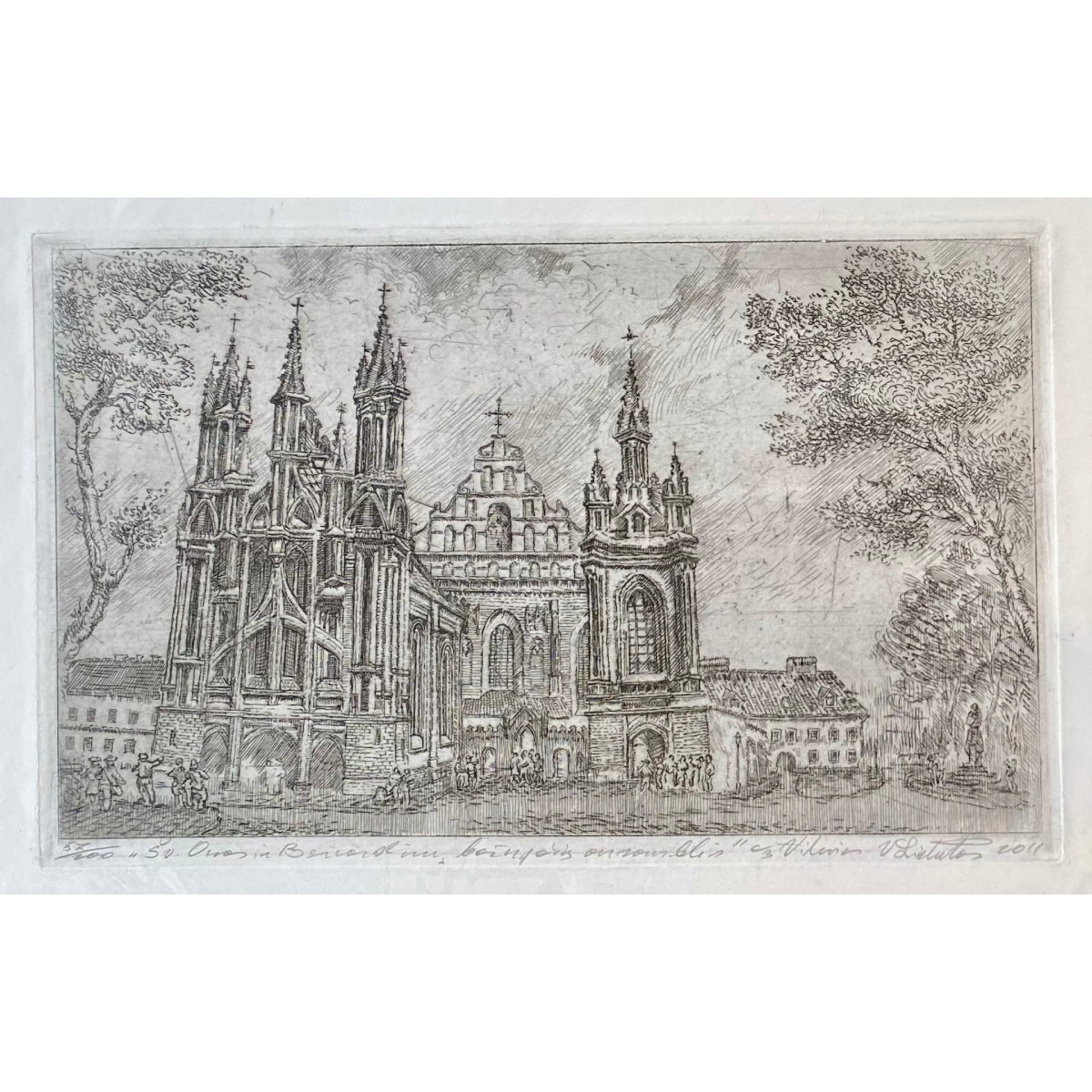 Vladas Liatukas | Šv. Onos ir Bernardinų bažnyčių ansamblis, 2011 | Ofortas, 57/200, 16,5x27