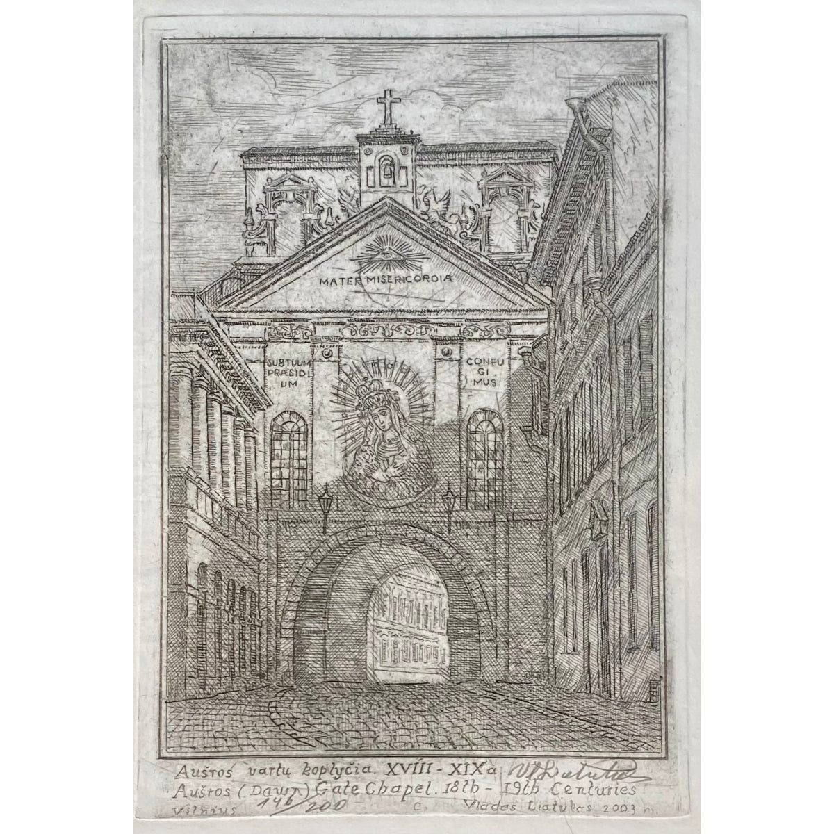 Vladas Liatukas | Aušros Vartų koplyčia, XVIII-XIX a., 2003 | Ofortas, 146/200, 20x14