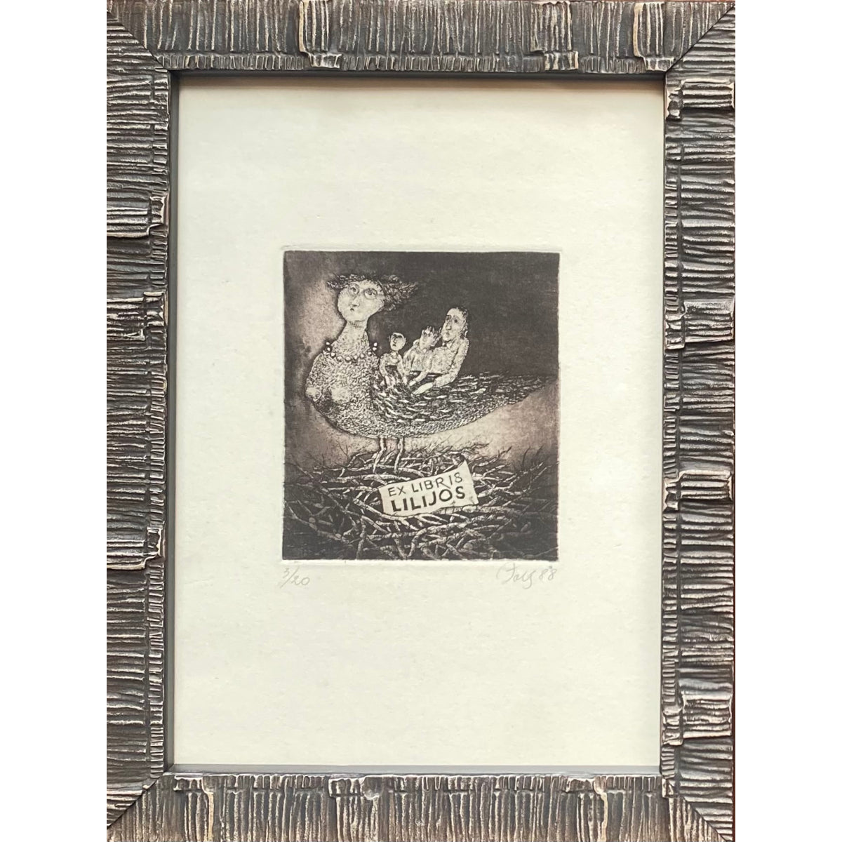 Nijolė Šaltenytė | Ex Libris Lilijai, 1988 | Etching, 3/20, 8x7 (21x16)