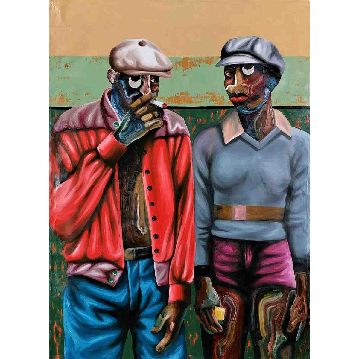 PABI DANIEL (Gana) | Rūkantys, 2023 | Aliejus, akrilas, drobė, 177x127