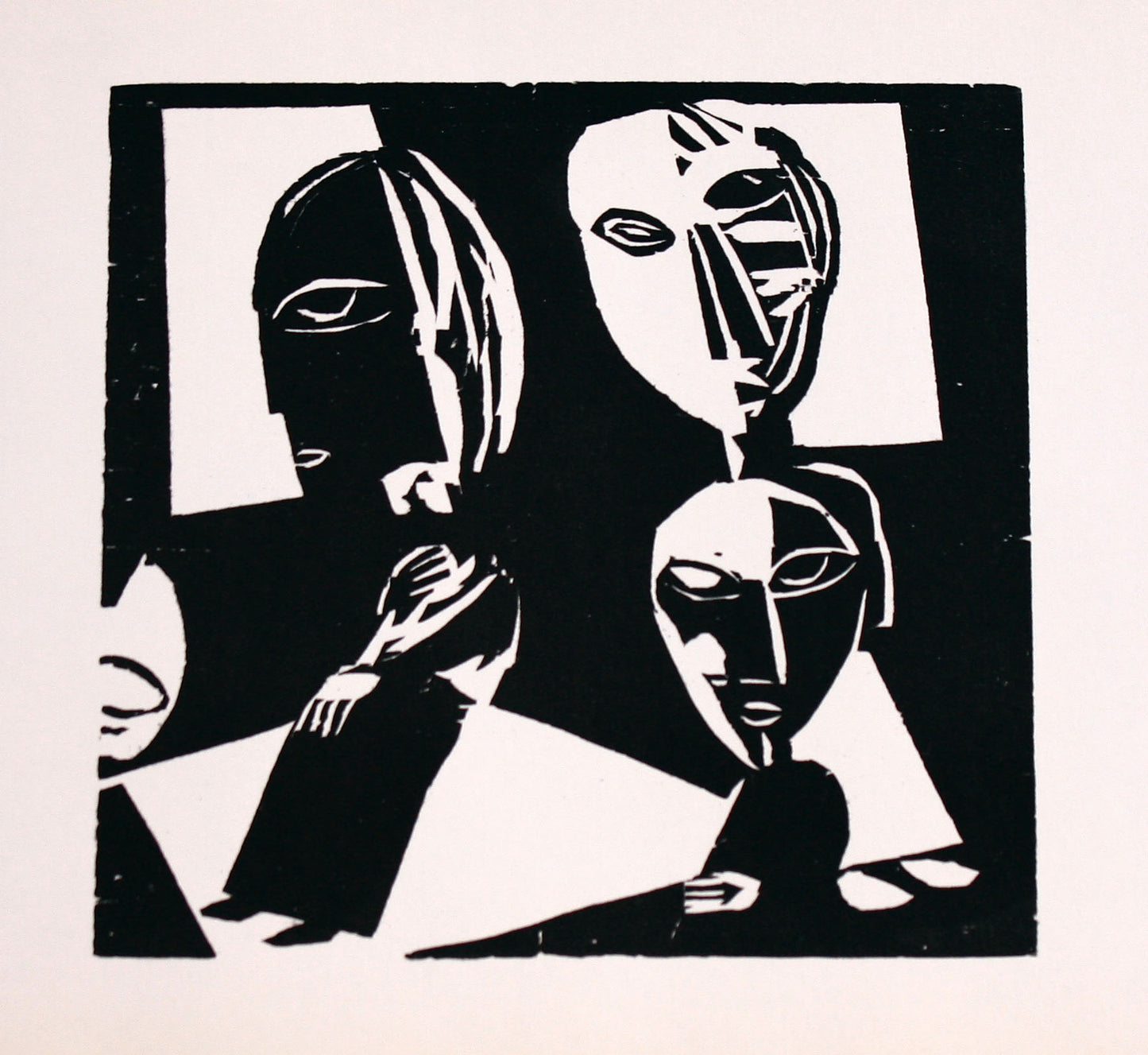 Lasar Segall | Tres figuras da serie "Raparigas errantes" / Klajoklės, 1922 | Ksilografija, 21,5x22,5 (36,5x37,5)