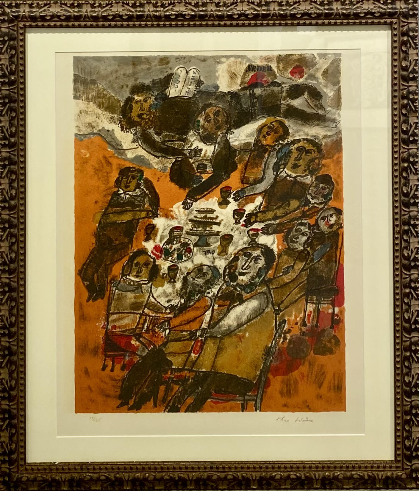 Theo Tobiasse | Seder, 1968 | 9-spalvė litografija, Arches popierius, 60x46 (83x71)