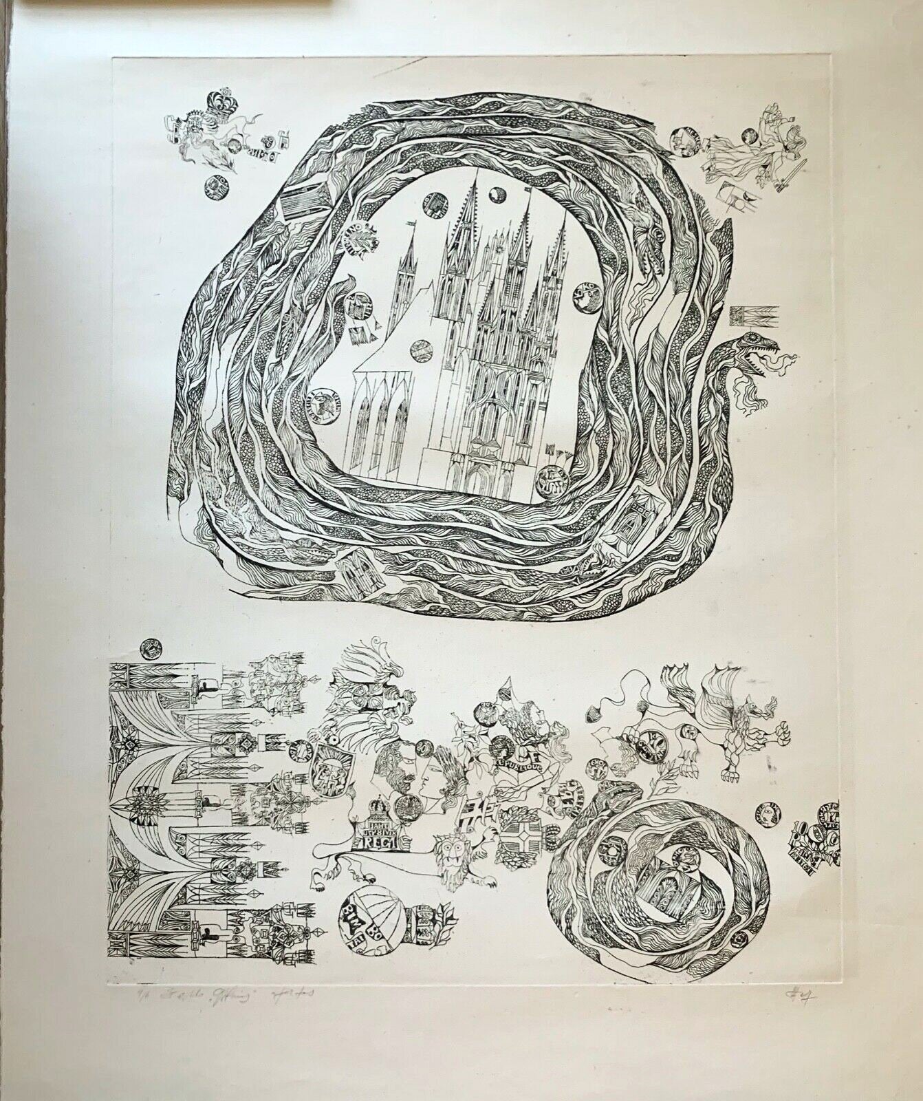 Vladislovas Žilius | From the cycle "Vilnius", 1967 | Ofort, 4/6, 63,5x50