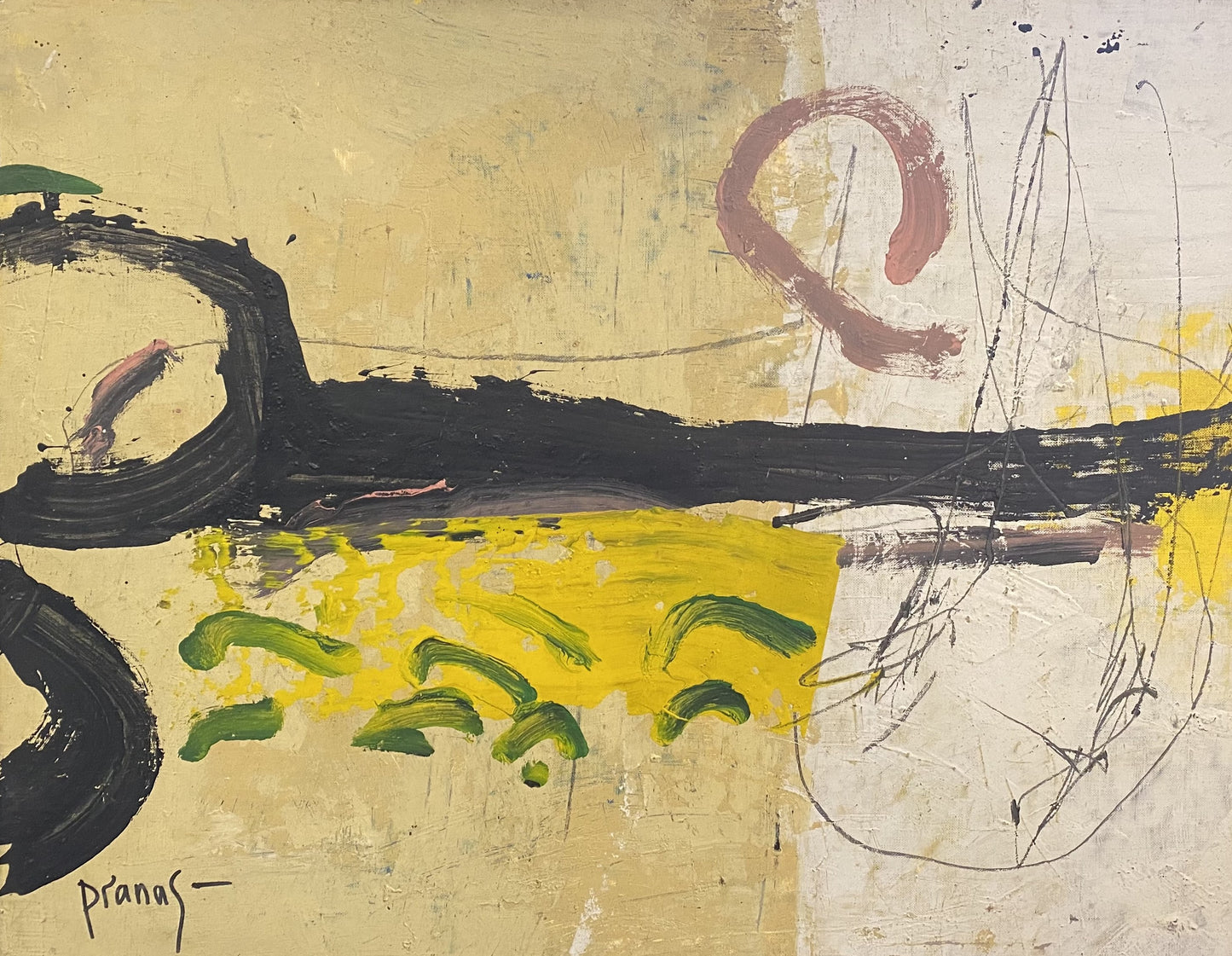 Pranas Gailius | Abstrakcija | Akrilas, popierius, medis, 58x75