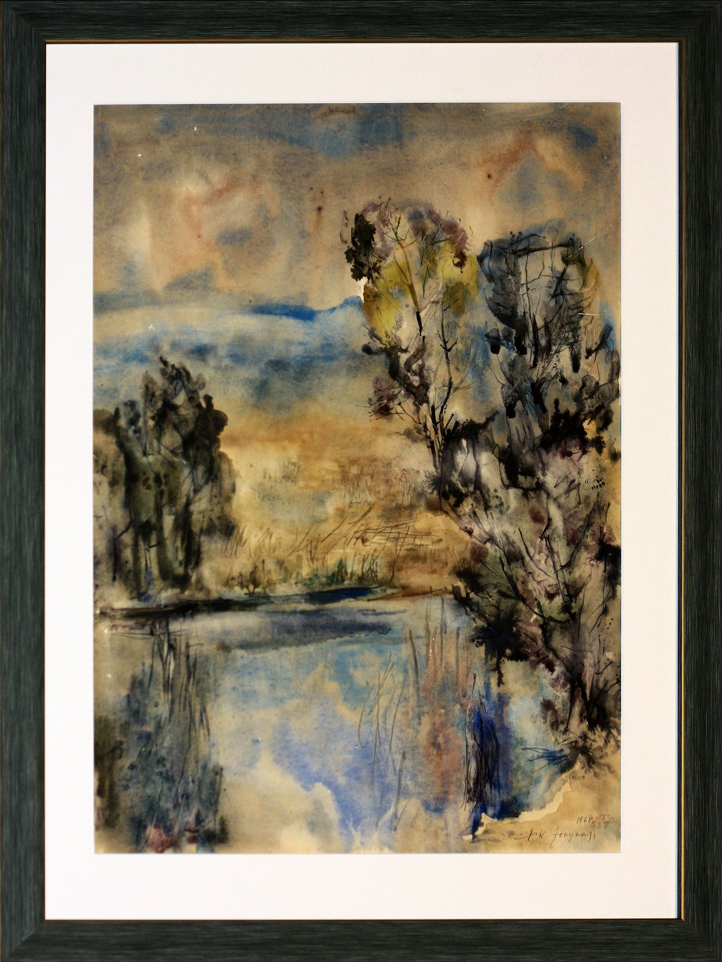 Vytautas Kazimieras Jonynas | Peizažas, 1968 | Akvarelė mišri technika popierius, 59x43 (75.5x58.5)