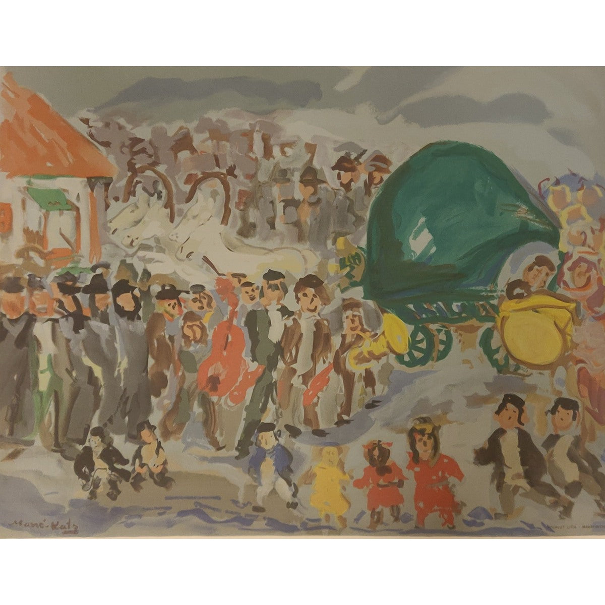 Emmanuel Mane-Katz | Stempeniou's Orchestra in the Village, 1966 | Lithograph, 54x71