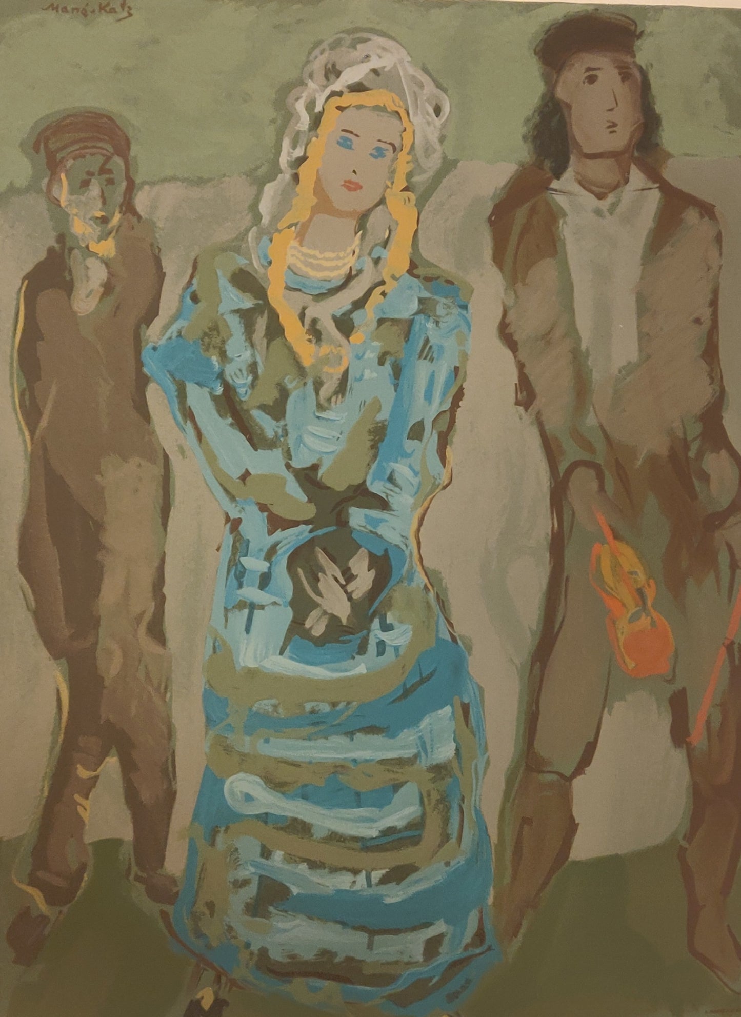 Emmanuel Mane-Katz | Rachel between the Two Men, 1966 | Lithograph, 54x71