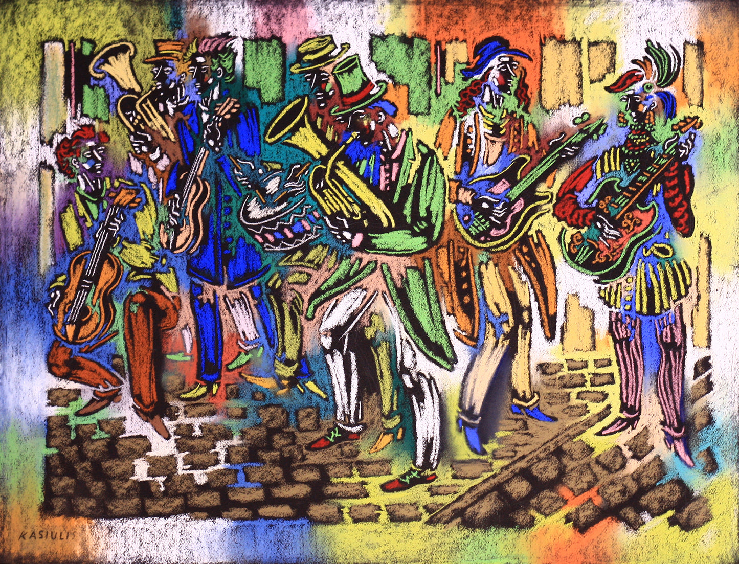 Vytautas KASIULIS | Orchestra | Pastel, paper, 50x65