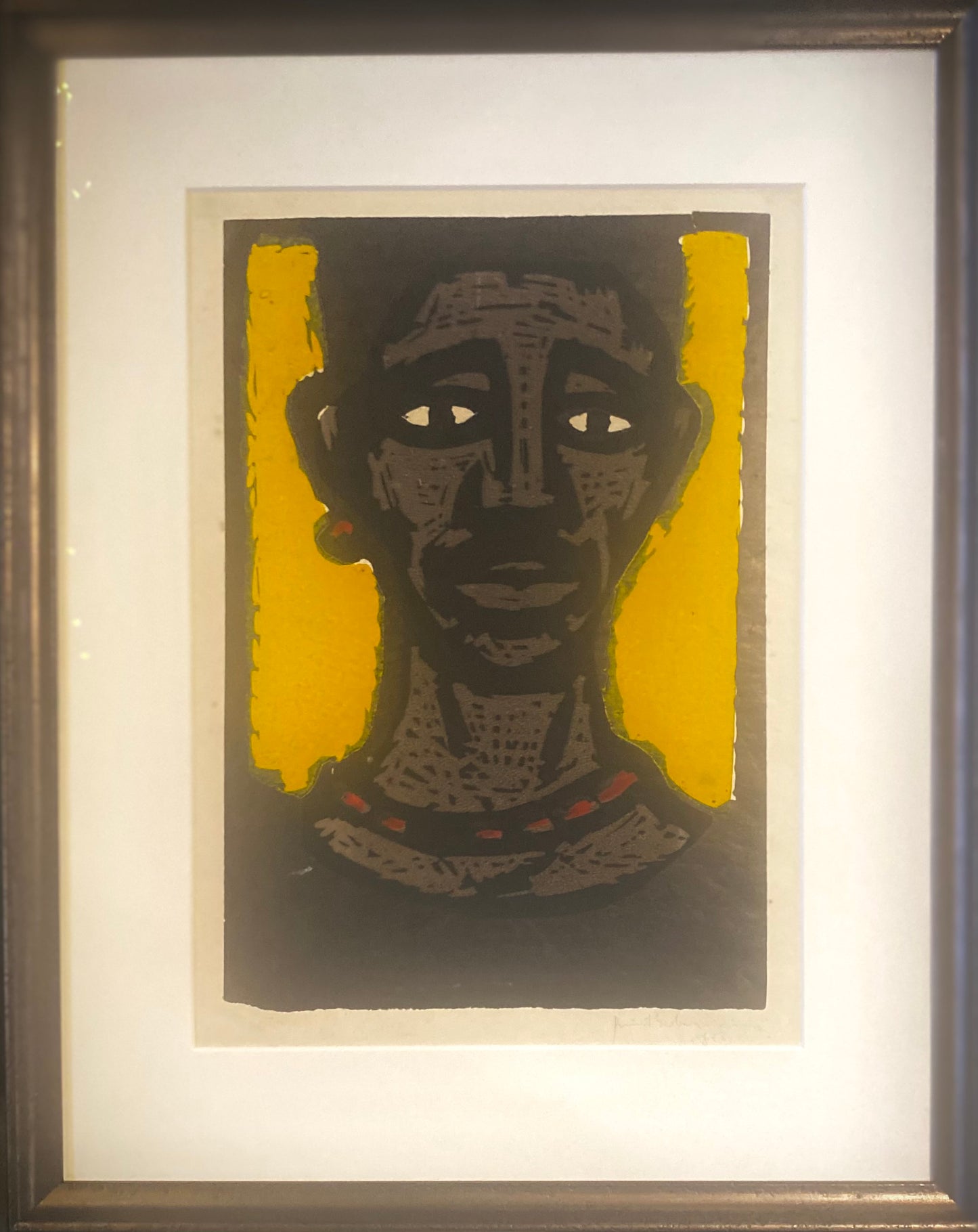 Rimtautas Gibavičius | Negras, 1958 | Popierius, spalvotas linoraižinys, 36,8x25,7 (54,5x43,5)