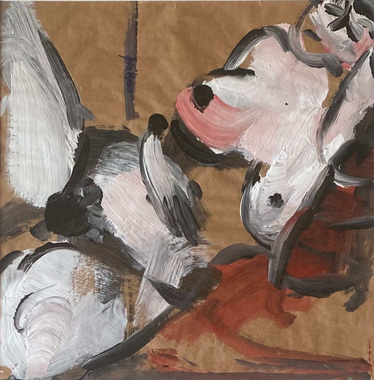 Pranas Gailius | Nue, 1998-2005 | Akrilas, gofr. popierius, 44x43 (70x68)