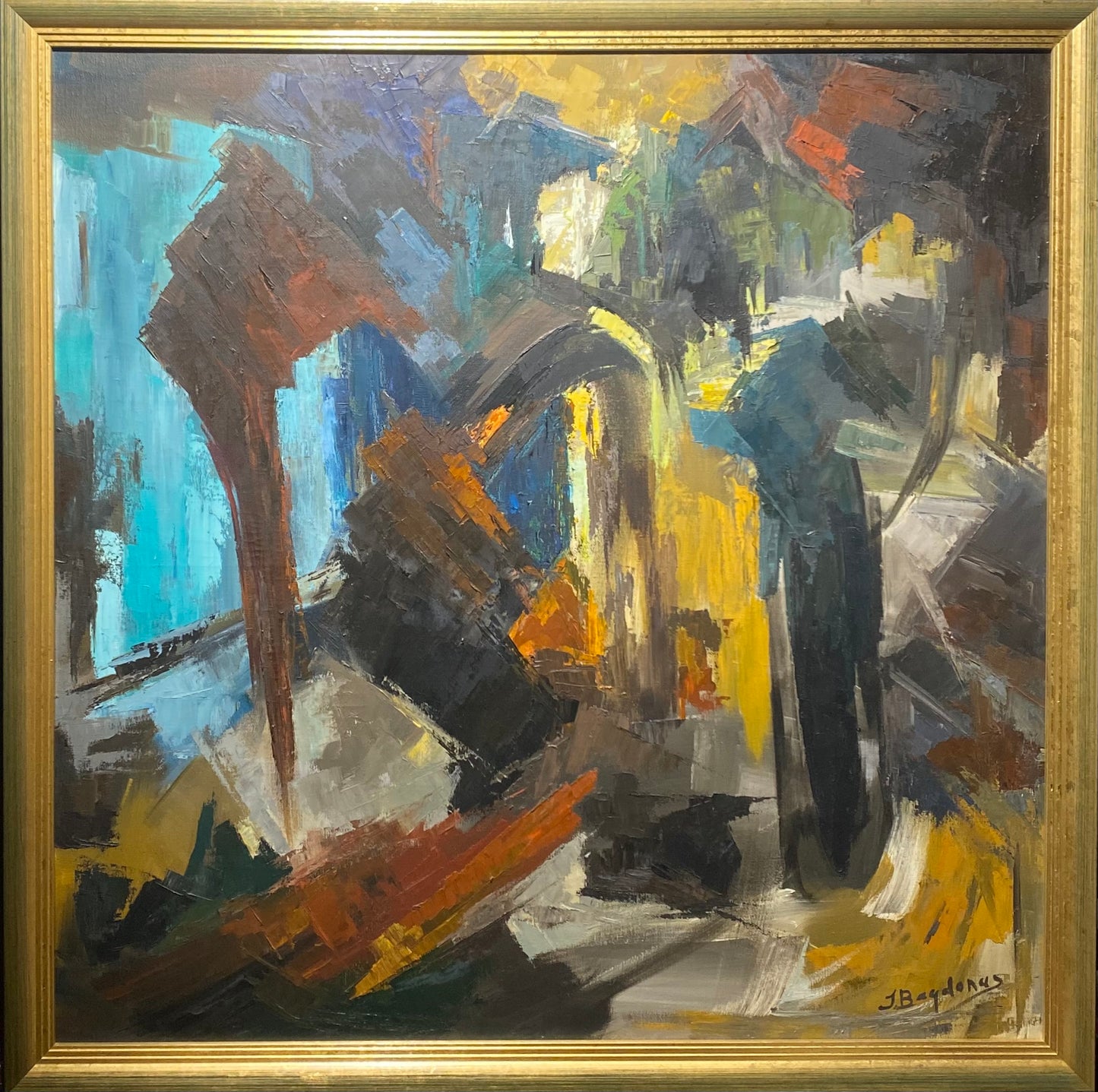 Juozas Bagdonas | Abstraction | Oil on canvas, 88x88