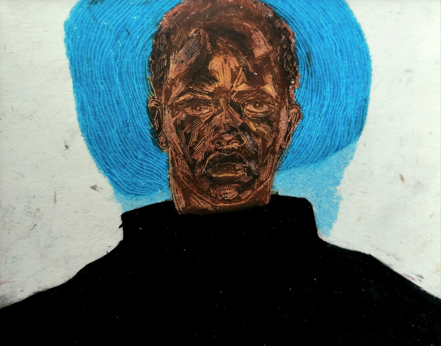 Tiemar Tegene (Etiopija) | This is my blues, 2021 | Mišri technika, popierius, 30×24 (46x40) cm