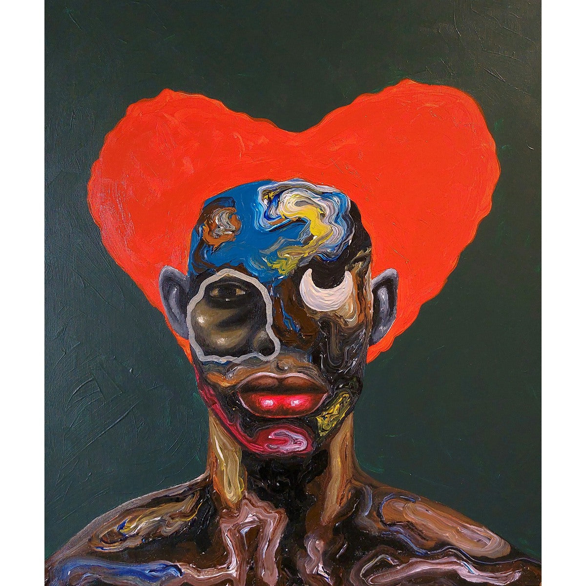 PABI DANIEL (Gana) | Be pav., 2022 | Aliejus, akrilas, drobė, 68x58