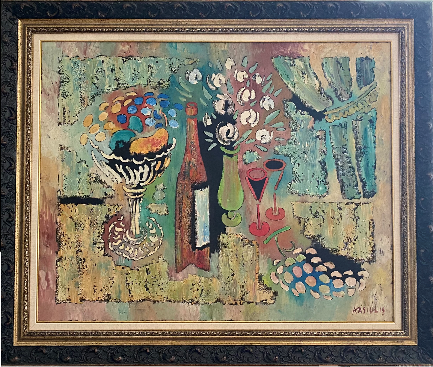 Vytautas Kasiulis | Still life | Oil on canvas, 73x92 (92x111)